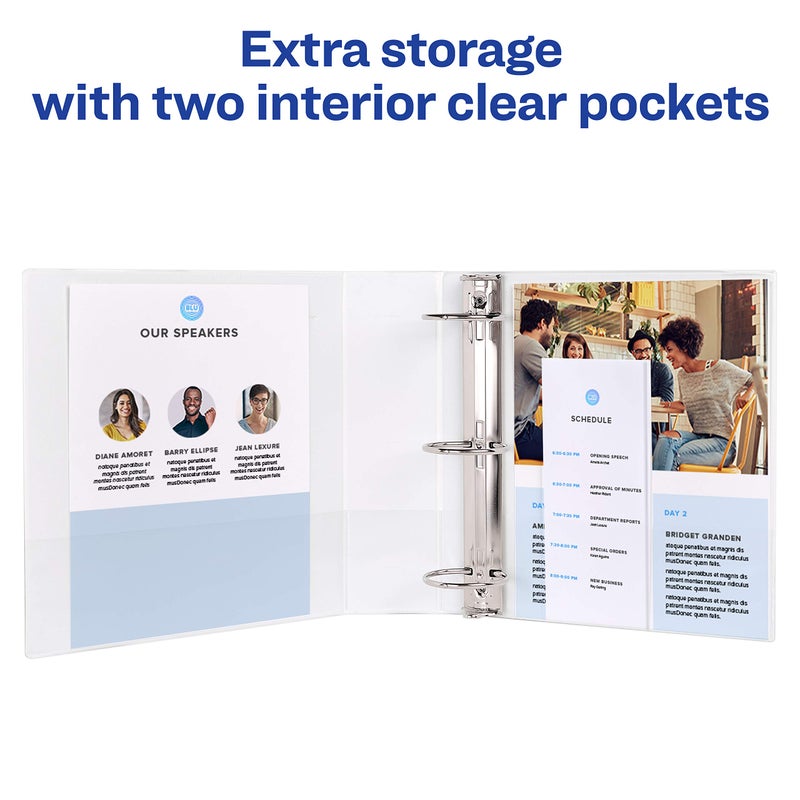 Avery Economy View 3 Ring Binder, 1.5"" Round Rings, 1 White Binder (05770) - Image 3